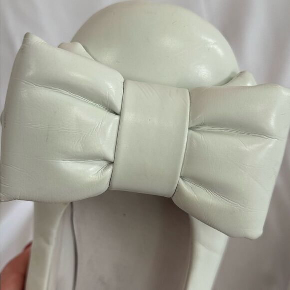 Jeffrey Campbell Bow-Out Puffy Ballet Flats In Ice White Leather Sz 8 - Picture 9 of 9